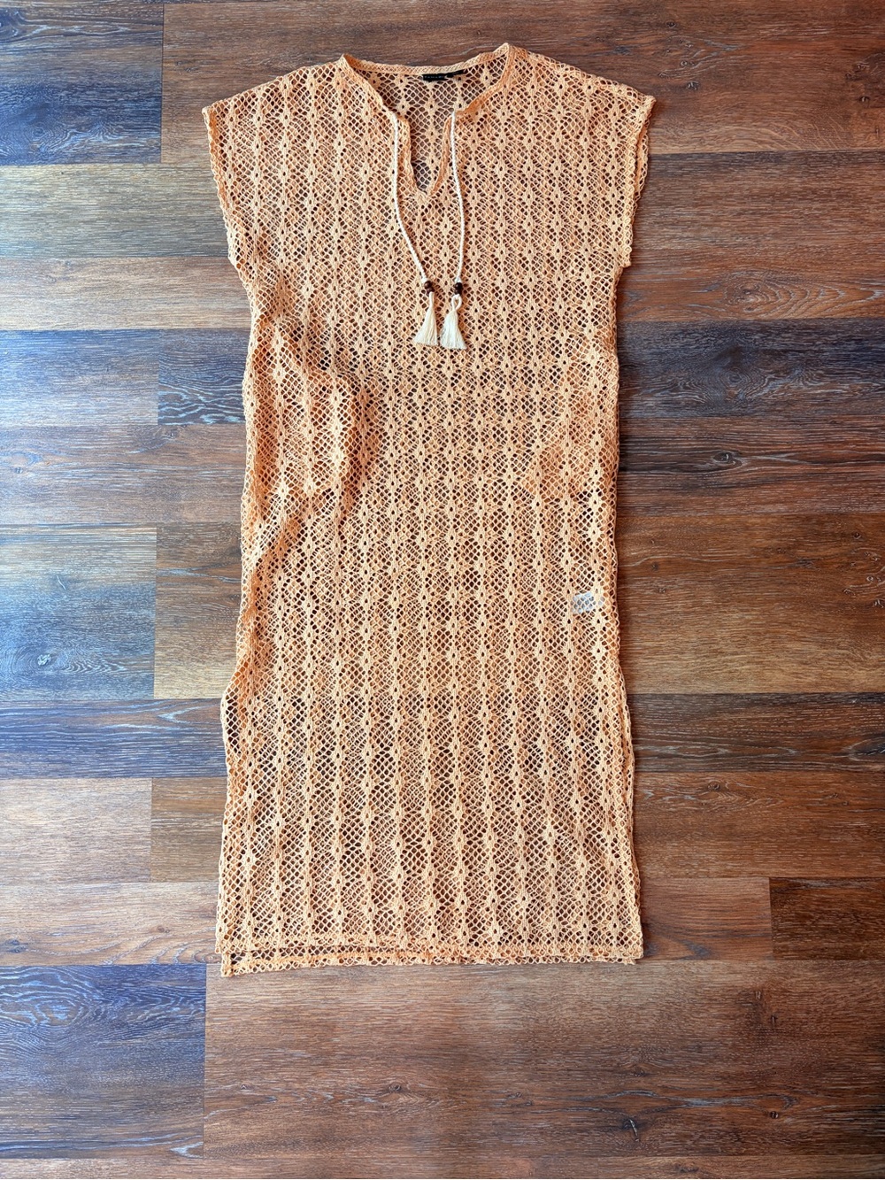 NWOT Tahari Crochet Open-Knit Beach Cover-Up Dress size S